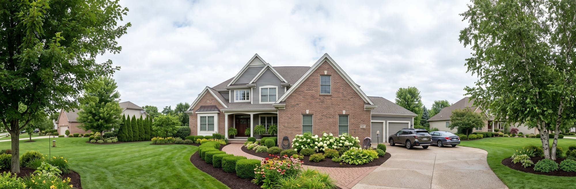 Well-maintained residential property serviced by Joe's Lawn Care